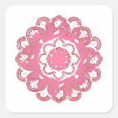 Mandala Zoom Spielzeug Quadratischer Aufkleber (Vorderseite)