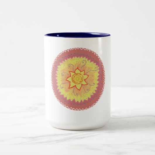 Mandala Zweifarbige Tasse (Mittel)