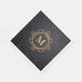 Mandalala-Design aus schwarzem Monogramm Serviette (Ecke)