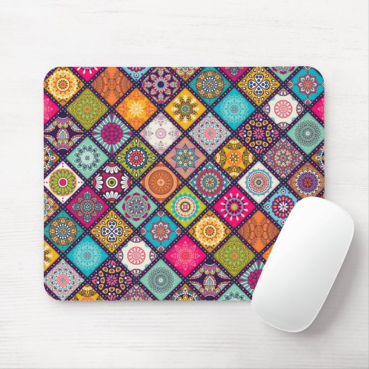 Mandalamuster bunter Marokkaner Mousepad (Mit Mouse)