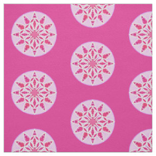 Mandalamuster in rosa, in der Fuchsie und im Weiß Stoff