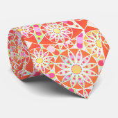 Mandalamuster, korallenrotes Rot, Rosa, Gold Krawatte (Gerollt)