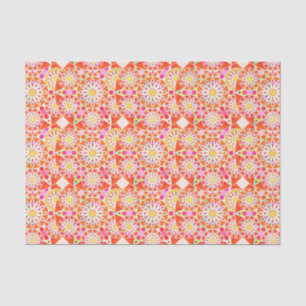 Mandalamuster, korallenrotes Rot, Rosa, Gold Seidenpapier