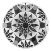 Mandalamuster, Schwarzes, weißes und Grau/Grau Keramikknauf (Vorderseite)