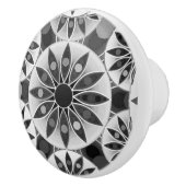 Mandalamuster, Schwarzes, weißes und Grau/Grau Keramikknauf (Rechts)