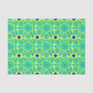 Mandalamuster, Türkis, Blau, Limones Grün Seidenpapier