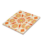 Mandalamuster, Ziegelsteinrot, Rost, Gold Fliese (Seite)