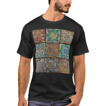 Mandalas aus Hartglas, Schwarzer T - Shirt