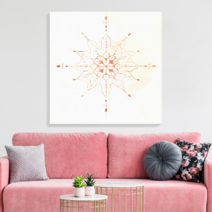 Mandalas Boho-Wandkunst Heilige Geometrie Leinwanddruck