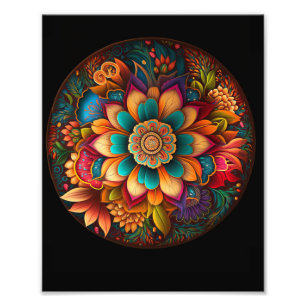 Mandalas der tropischen Blume Fotodruck