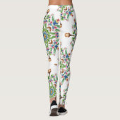 Mandalas Formed From Floral Seamless Pattern Leggings (Rückseite)