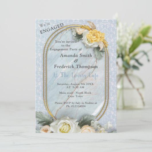 Mandalas in Blau, Rosa und Weiß Einladung (Stehend Vorderseite)