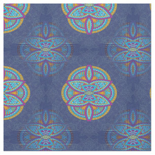 Mandalas in gemischten Blue-Wiederholmustern Stoff