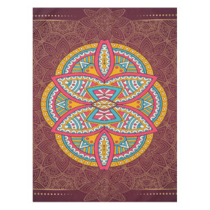 Mandalas mit gemischten Maroon-Wiederholmustern Tischdecke