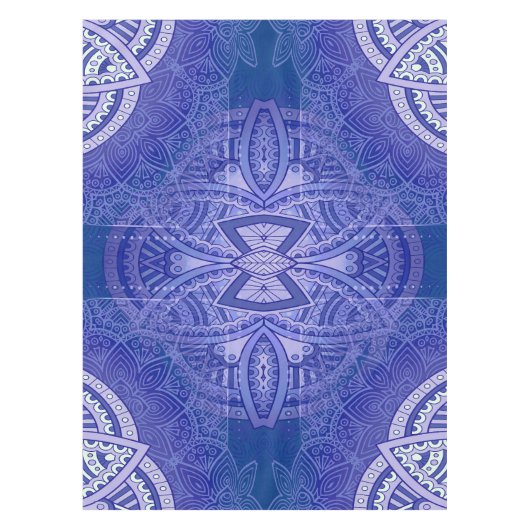 Mandalas mit holländisch-blauen Wiederholmustern Tischdecke (Vorderseite)