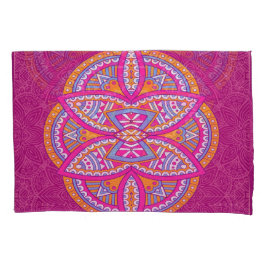 Mandalas mit rosa gemischten Wiederholmustern Kissenbezug