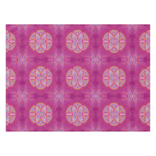 Mandalas mit rosa gemischten Wiederholmustern Tischdecke (Vorderseite (Horizontal))