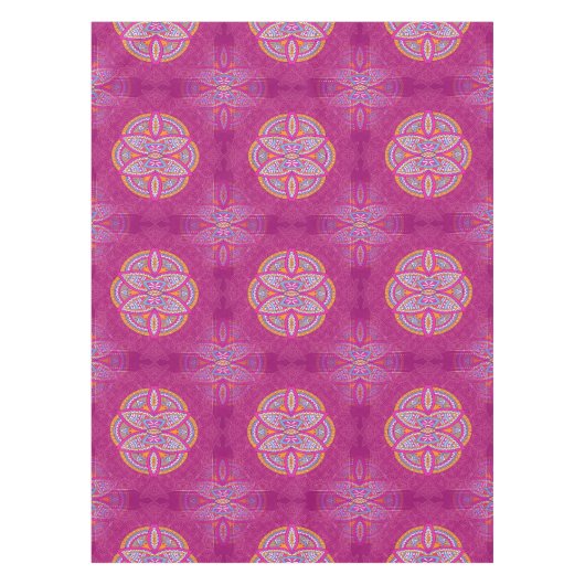 Mandalas mit rosa gemischten Wiederholmustern Tischdecke (Vorderseite)