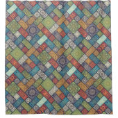 Mandalas quadrieren Rechtecke mit Farbmuster Duschvorhang (Vorderseite)
