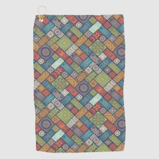 Mandalas quadrieren Rechtecke mit Farbmuster Golfhandtuch (Vorderseite)
