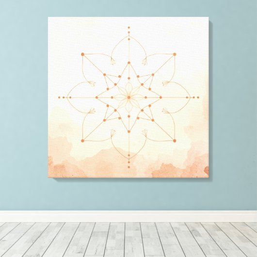 Mandalas Sacred Geometry Wall Art | Modern Boho Leinwanddruck (Insitu (Holzboden))