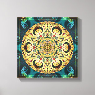 Mandalas vom Herzen Leinwand-des Druckes der Leinwanddruck