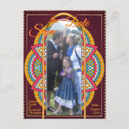 Mandalase auf Maroon-Hintergrund Ankündigungspostkarte