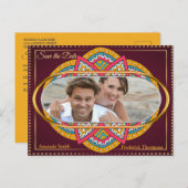 Mandalase auf Maroon-Hintergrund Ankündigungspostkarte (Vorne/Hinten)