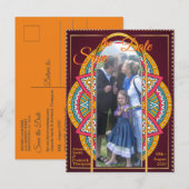 Mandalase auf Maroon-Hintergrund Ankündigungspostkarte (Vorne/Hinten)