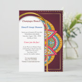 Mandalase auf Maroon-Hintergrund Einladung (Stehend Vorderseite)