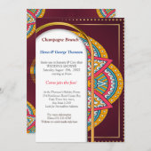 Mandalase auf Maroon-Hintergrund Einladung (Vorne/Hinten)