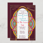 Mandalase auf Maroon-Hintergrund Einladung (Vorne/Hinten)