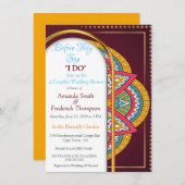 Mandalase auf Maroon-Hintergrund Einladung (Vorne/Hinten)