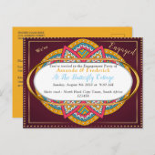 Mandalase auf Maroon-Hintergrund Einladungspostkarte (Vorne/Hinten)