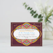 Mandalase auf Maroon-Hintergrund Einladungspostkarte (Stehend Vorderseite)