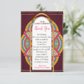 Mandalase auf Maroon-Hintergrund RSVP Karte (Stehend Vorderseite)