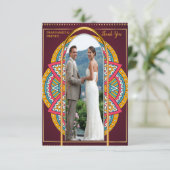 Mandalase auf Maroon-Hintergrund RSVP Karte (Stehend Vorderseite)