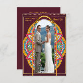Mandalase auf Maroon-Hintergrund RSVP Karte (Vorne/Hinten)