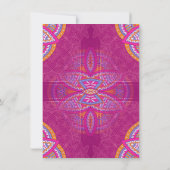 Mandalase aus Cerise Pink, Blue & Orange Einladung (Rückseite)