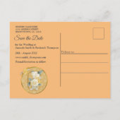 Mandalase aus Foto, in Goldfarben, Weißrosen Ankündigungspostkarte (Rückseite)