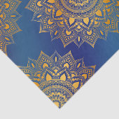 Mandalase aus Tone in Gold auf Blue Decoupage Seidenpapier (Ausschnitt)