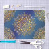 Mandalase aus Tone in Gold auf Blue Decoupage Seidenpapier (Handwerk)