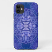 Mandalase für das klassische blaue Wiederholdesign Case-Mate iPhone Hülle (Rückseite)