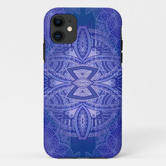 Mandalase für das klassische blaue Wiederholdesign Case-Mate iPhone Hülle (Rückseite)
