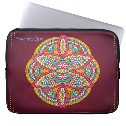 Mandalase für Maroon-Wiederholdesign Laptopschutzhülle (Vorderseite)