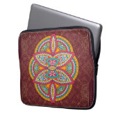 Mandalase für Maroon-Wiederholdesign Laptopschutzhülle (Vorderseite Links)