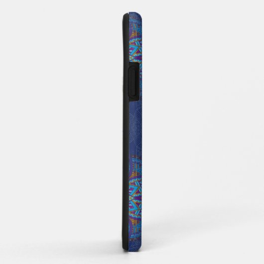 Mandalase für Navy Blue-Wiederholungsdesign Case-Mate iPhone Hülle (Hinten/Rechts)