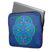 Mandalase für Navy Blue-Wiederholungsdesign Laptopschutzhülle (Vorderseite Links)