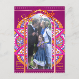 Mandalase in Cerise Pinks & Bearbeitungswiederholm Ankündigungspostkarte