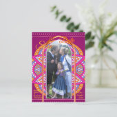 Mandalase in Cerise Pinks & Bearbeitungswiederholm Ankündigungspostkarte (Stehend Vorderseite)